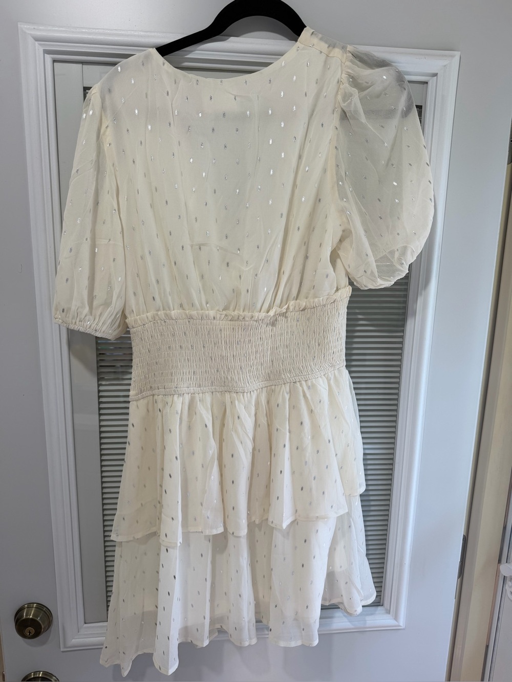 ANDREE BY UNIT Cream Tie-Front Ruffle Mini Dress - Picture 4 of 4